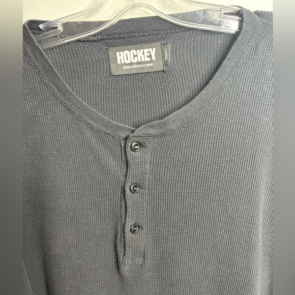 Hockey Waffle Knit Top Men’s (Eyes Without A Face) Size Large Dark Grey Shirt - Picture 2 of 7